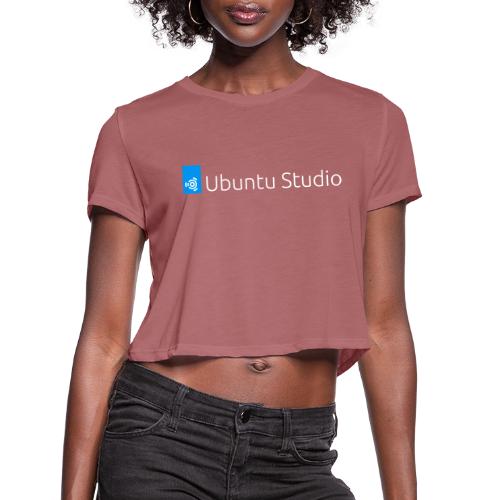 Ubuntu Studio Logo 2022 - White - Women's Cropped T-Shirt
