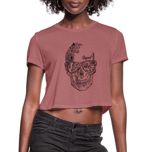skull lines Papeel Arts - Women's Cropped T-Shirt