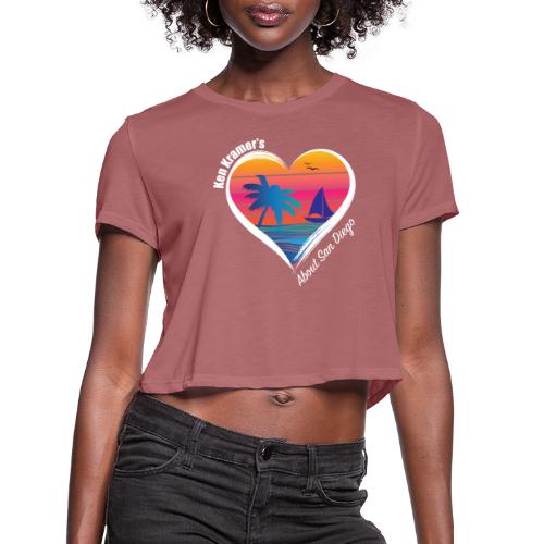 KK ASD HEART WHITE - Women's Cropped T-Shirt