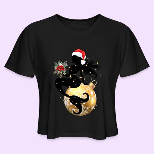 Merry Mermaid - Christmas Edition Design - Women's Cropped T-Shirt