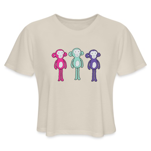 Three chill monkeys - Women's Cropped T-Shirt