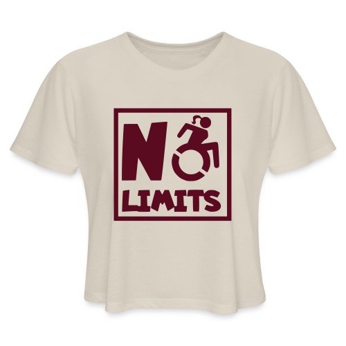 No limits for this female wheelchair user - Women's Cropped T-Shirt