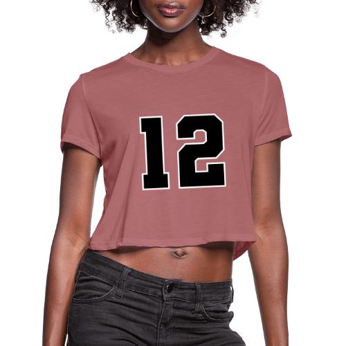 Varsity Number 12 Sports Design - Women's Cropped T-Shirt