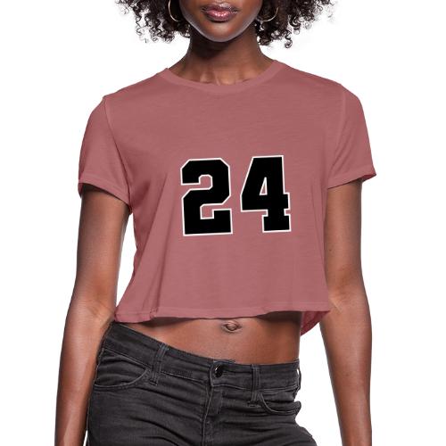 Varsity Number 24 College Font - Women's Cropped T-Shirt