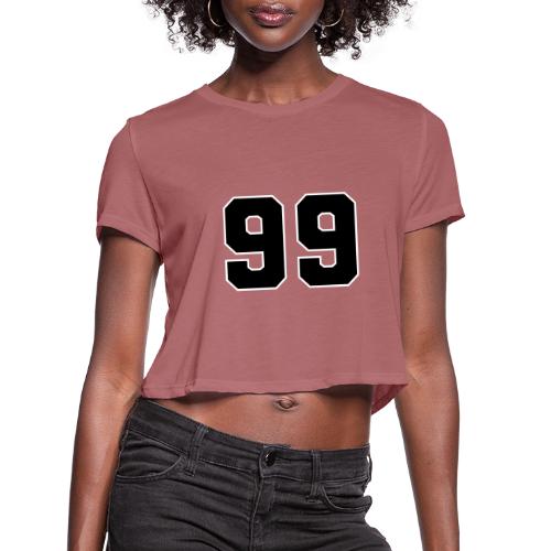 Varsity Number 99 Athletic Font - Women's Cropped T-Shirt