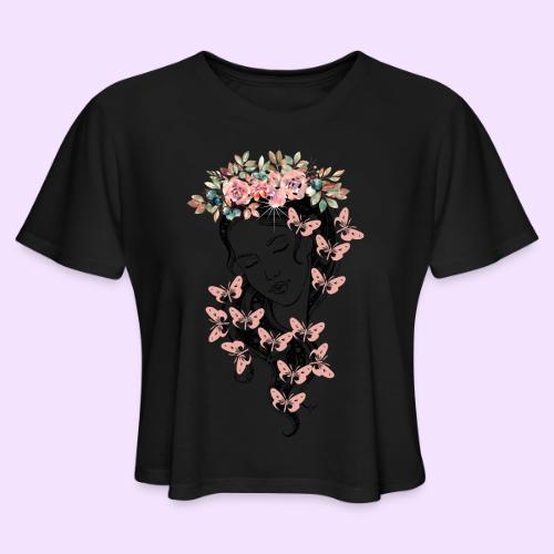 Butterfly Flower Goddess - Fairytale Design - Women's Cropped T-Shirt