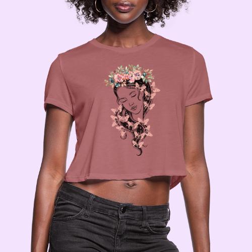 Butterfly Flower Goddess - Fairytale Design - Women's Cropped T-Shirt