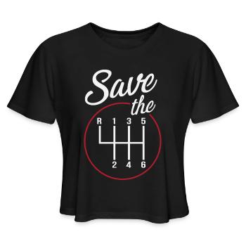 Save The Stick Manual Transmission - Women's Cropped T-Shirt - mauve - Front - Camila (177cm)