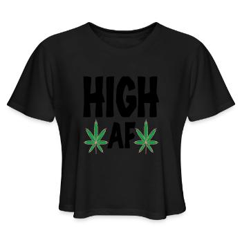 High AF - Women's Cropped T-Shirt - mauve - Front - Camila (177cm)