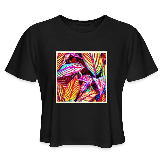 Striped Neon Leaves Design