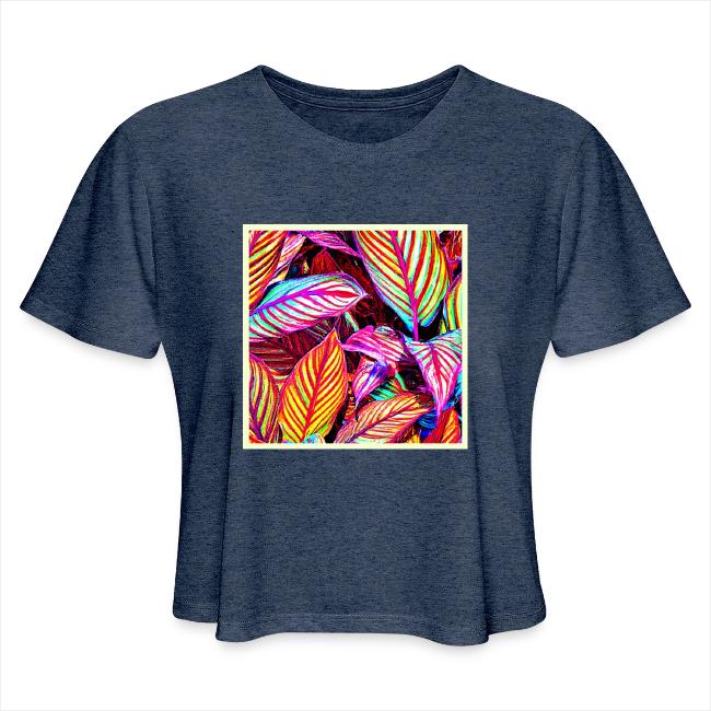 Striped Neon Leaves Design