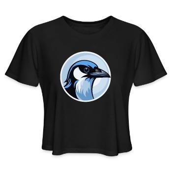 Blue Jay Circular Badge Illustration - Women's Cropped T-Shirt - mauve - Front - Camila (177cm)