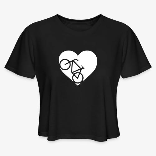 heart_bicycle_cutout - Women's Cropped T-Shirt