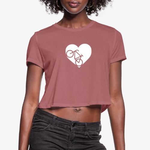 heart_bicycle_cutout - Women's Cropped T-Shirt