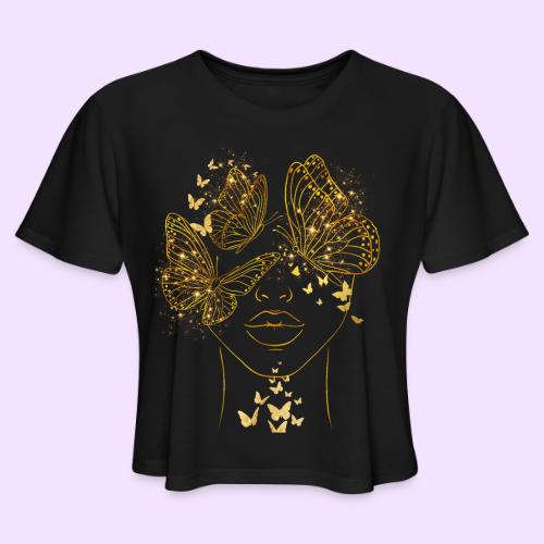 Queen Of Butterflies - Goddess Design - Women's Cropped T-Shirt