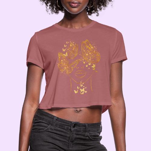Queen Of Butterflies - Goddess Design - Women's Cropped T-Shirt