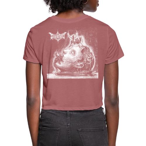 Decorpsetated - Human Words album cover, white - Women's Cropped T-Shirt