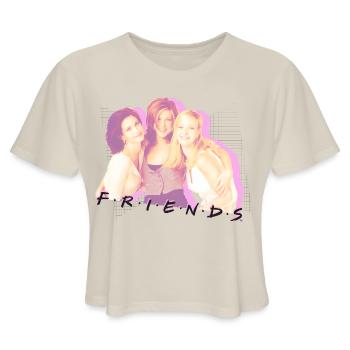Friends Monica, Rachel, Phoebe - Women's Cropped T-Shirt - dust - Front - Camila (177cm)