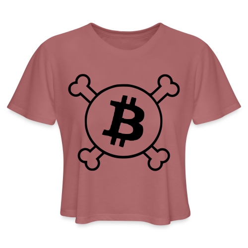 btc pirateflag jolly roger bitcoin pirate flag - Women's Cropped T-Shirt