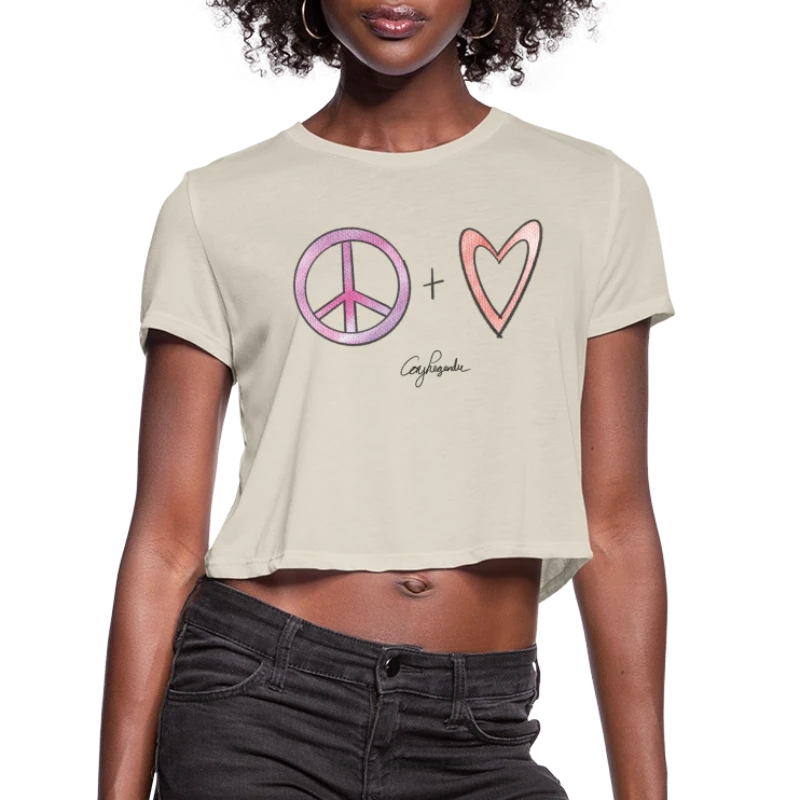Peace and Love | Signature Collection - Women's Cropped T-Shirt