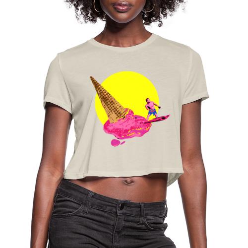 ice cream surfer - Women's Cropped T-Shirt