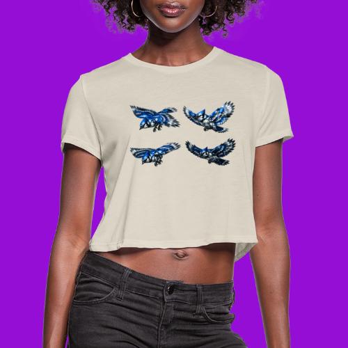 Silver Blue Jay Flight Stages - Women's Cropped T-Shirt