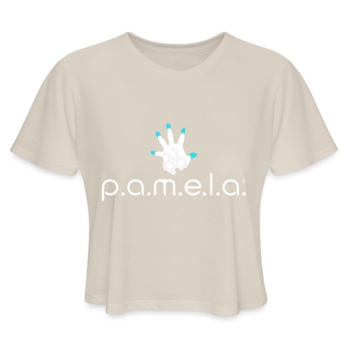 P.A.M.E.L.A. Logo White - Women's Cropped T-Shirt