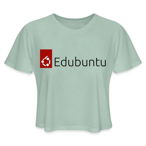 Edubuntu Logo 2023 - Black - Women's Cropped T-Shirt
