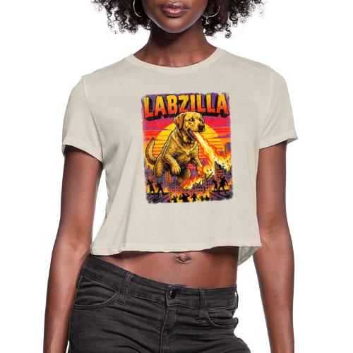 Labzilla Giant Yellow Labrador Monster Tee - Women's Cropped T-Shirt