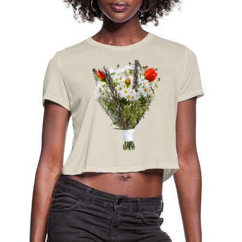 a bouquet of flowers - Women's Cropped T-Shirt