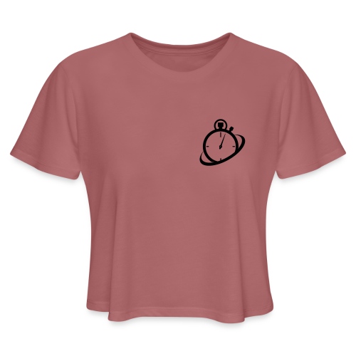 Timerlogoblack w/ The Bizz - Women's Cropped T-Shirt