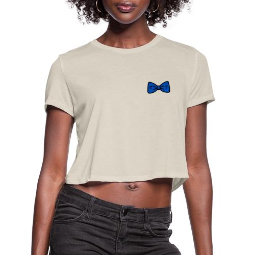 TomoTees Big Blue Bow - Women's Cropped T-Shirt