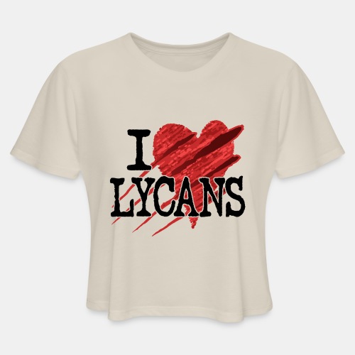 I Heart Lycans Werewolf Love Slogan - Women's Cropped T-Shirt