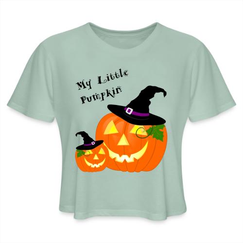 My Little Pumpkin in a Witches Hat - Women's Cropped T-Shirt