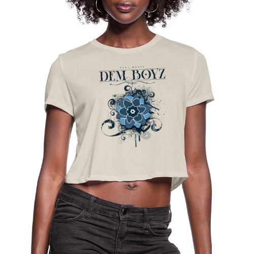 Flower Splash Blues - Women's Cropped T-Shirt