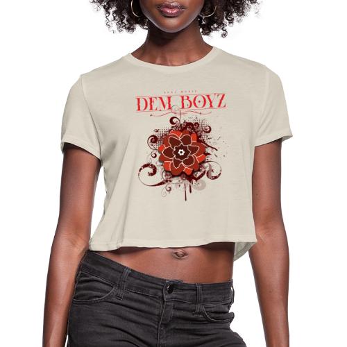 Flower Splash Reds - Women's Cropped T-Shirt