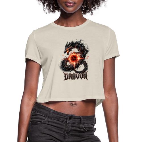 Dravon Fire Dragon Dark Fantasy Graphic T-Shirt - Women's Cropped T-Shirt