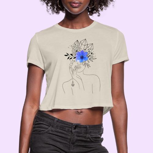 Third Eye Flower Goddess - Crystal Design - Women's Cropped T-Shirt
