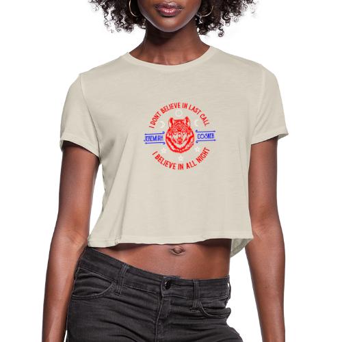 All Night Red, White, and Blue - Women's Cropped T-Shirt