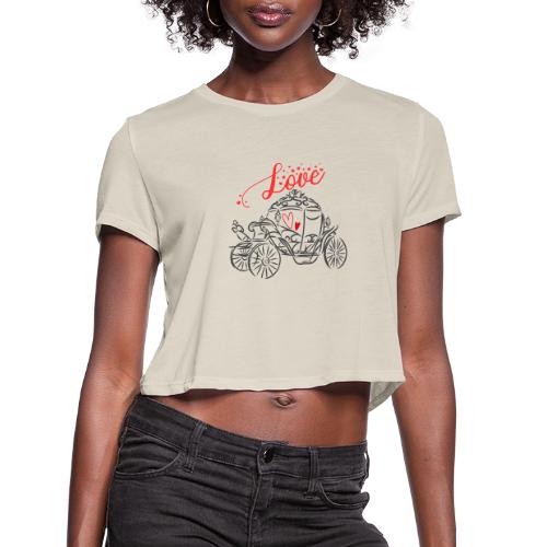 Heartfelt Love T-Shirts for Couples - Women's Cropped T-Shirt