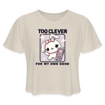 Too Clever - Women's Cropped T-Shirt - dust - Front - Camila (177cm)