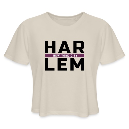 Harlem Stacked Lettering - Women's Cropped T-Shirt