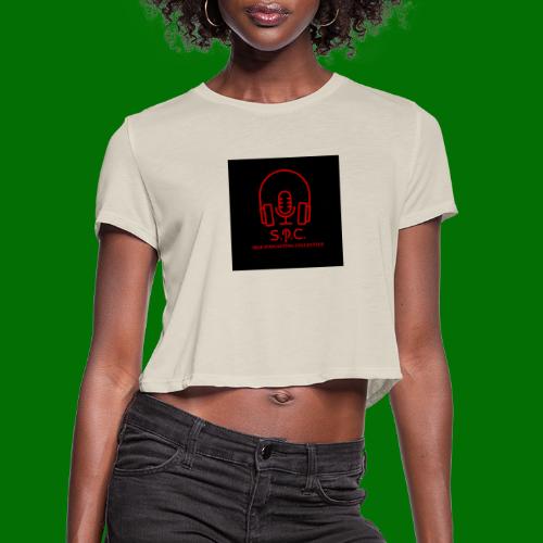 SPC Logo Black/Red - Women's Cropped T-Shirt