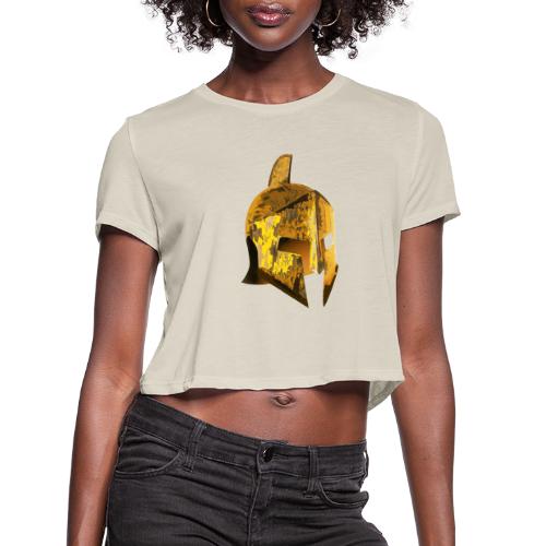 Gold Helmet Logo QR code - Women's Cropped T-Shirt
