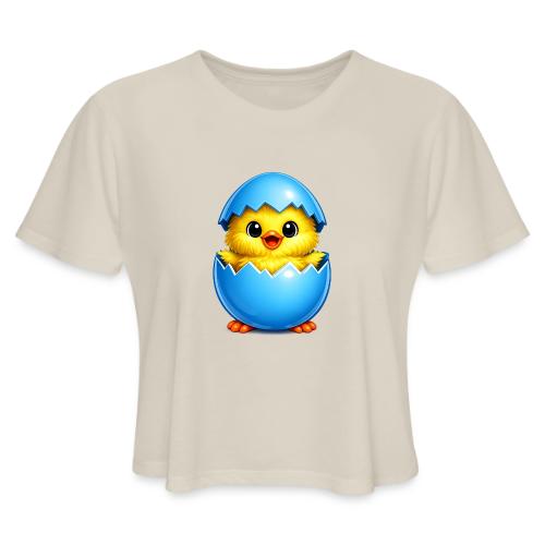 Easter Chick Blue - Women's Cropped T-Shirt
