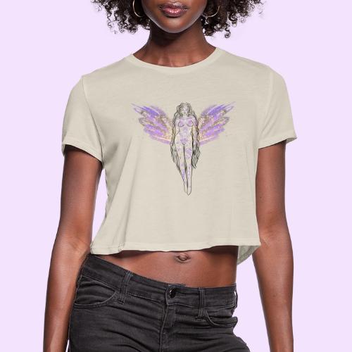 Angel Moon Goddess - Fairytale Design - Women's Cropped T-Shirt