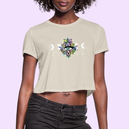 Third Eye Mandala - Moon Cycle Design - Women's Cropped T-Shirt