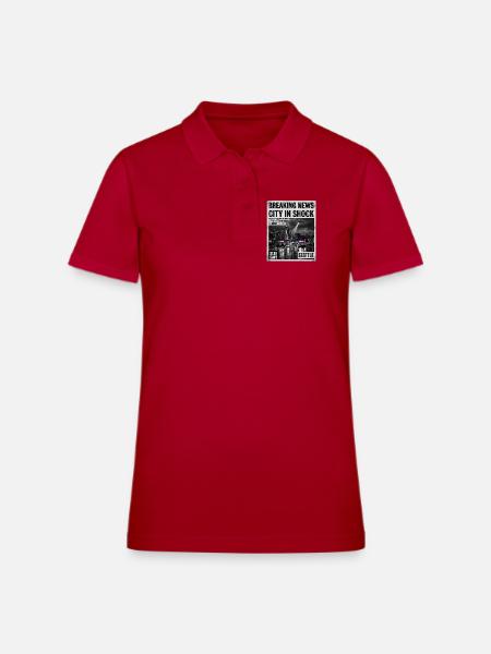 Breaking News Seattle  - Women's Pique Polo Shirt - cherry red - Front