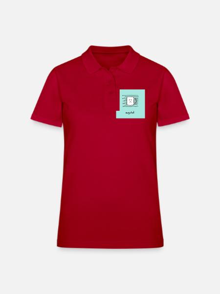 Mug Shot Coffee Mug - Women's Pique Polo Shirt - cherry red - Front