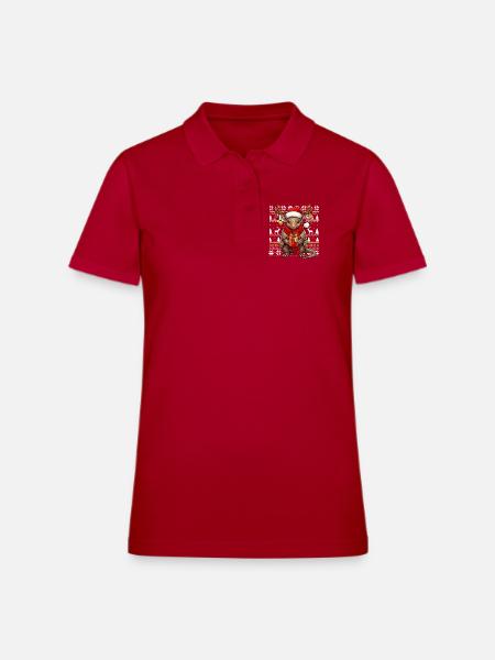 Xmas Ugly Sweaters Family Festive Santa Armadillo  - Women's Pique Polo Shirt - cherry red - Front
